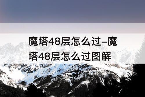 魔塔48层怎么过-魔塔48层怎么过图解