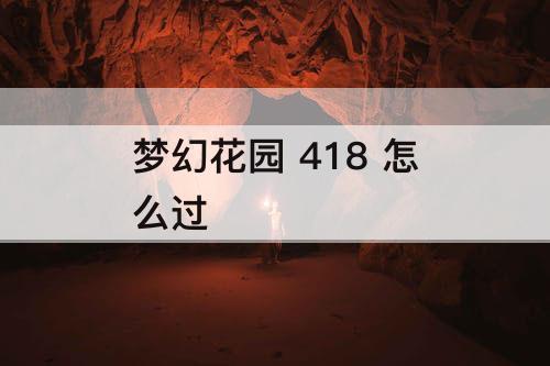 梦幻花园 418 怎么过