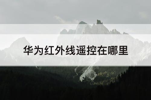 华为红外线遥控在哪里