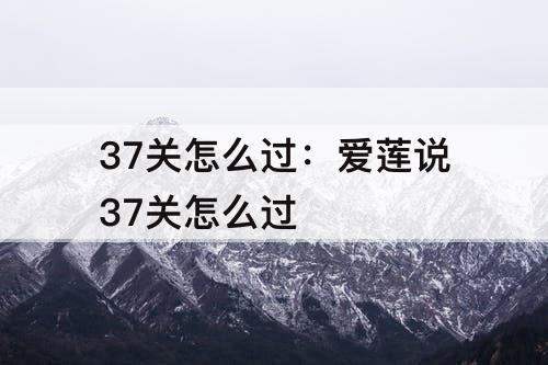 37关怎么过：爱莲说37关怎么过