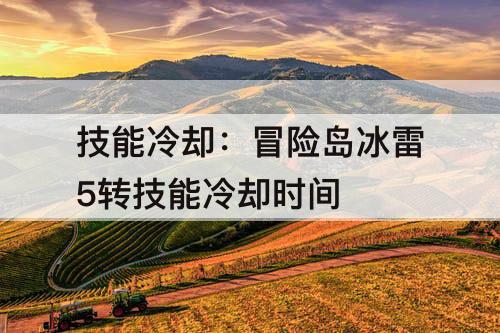 技能冷却：冒险岛冰雷5转技能冷却时间