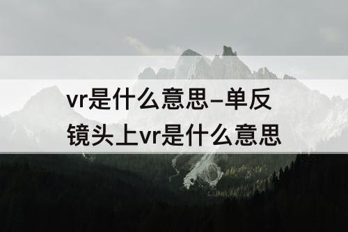 vr是什么意思-单反镜头上vr是什么意思