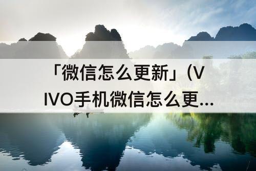 「微信怎么更新」(VIVO手机微信怎么更新)