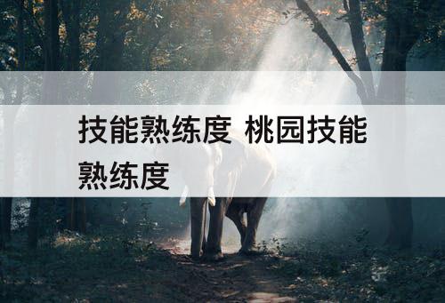 技能熟练度 桃园技能熟练度