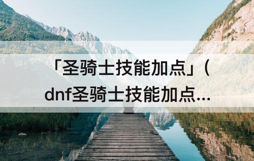 「圣骑士技能加点」(dnf圣骑士技能加点)