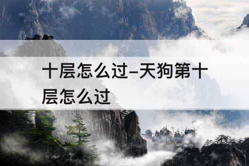 十层怎么过-天狗第十层怎么过