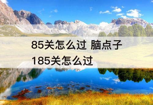 85关怎么过 脑点子185关怎么过