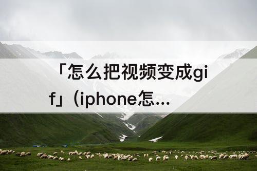 「怎么把视频变成gif」(iphone怎么把视频变成gif动图)